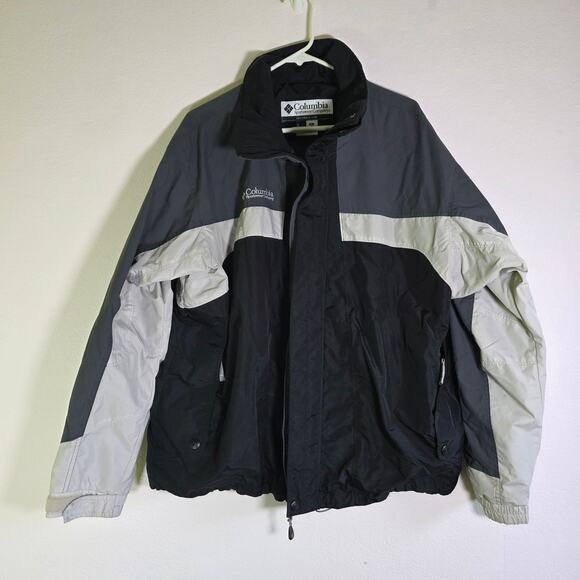 Columbia Men’s Ski Jacket XL Black Gray Full Zip Core Interchange Winter Coat - Picture 1 of 7